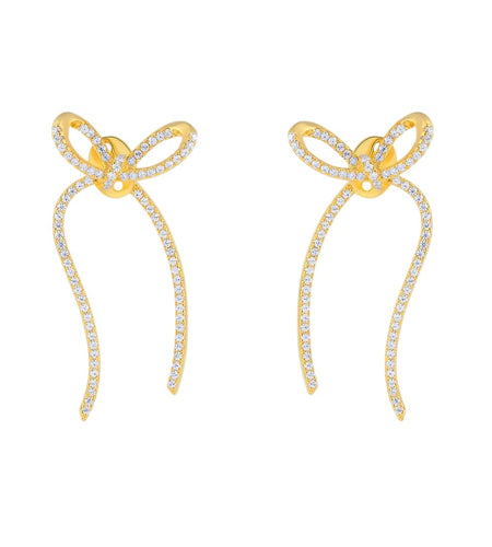 Bow Pave Ear Jacket Earring
