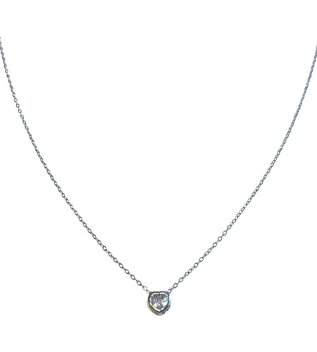Bezel Heart Cz necklace