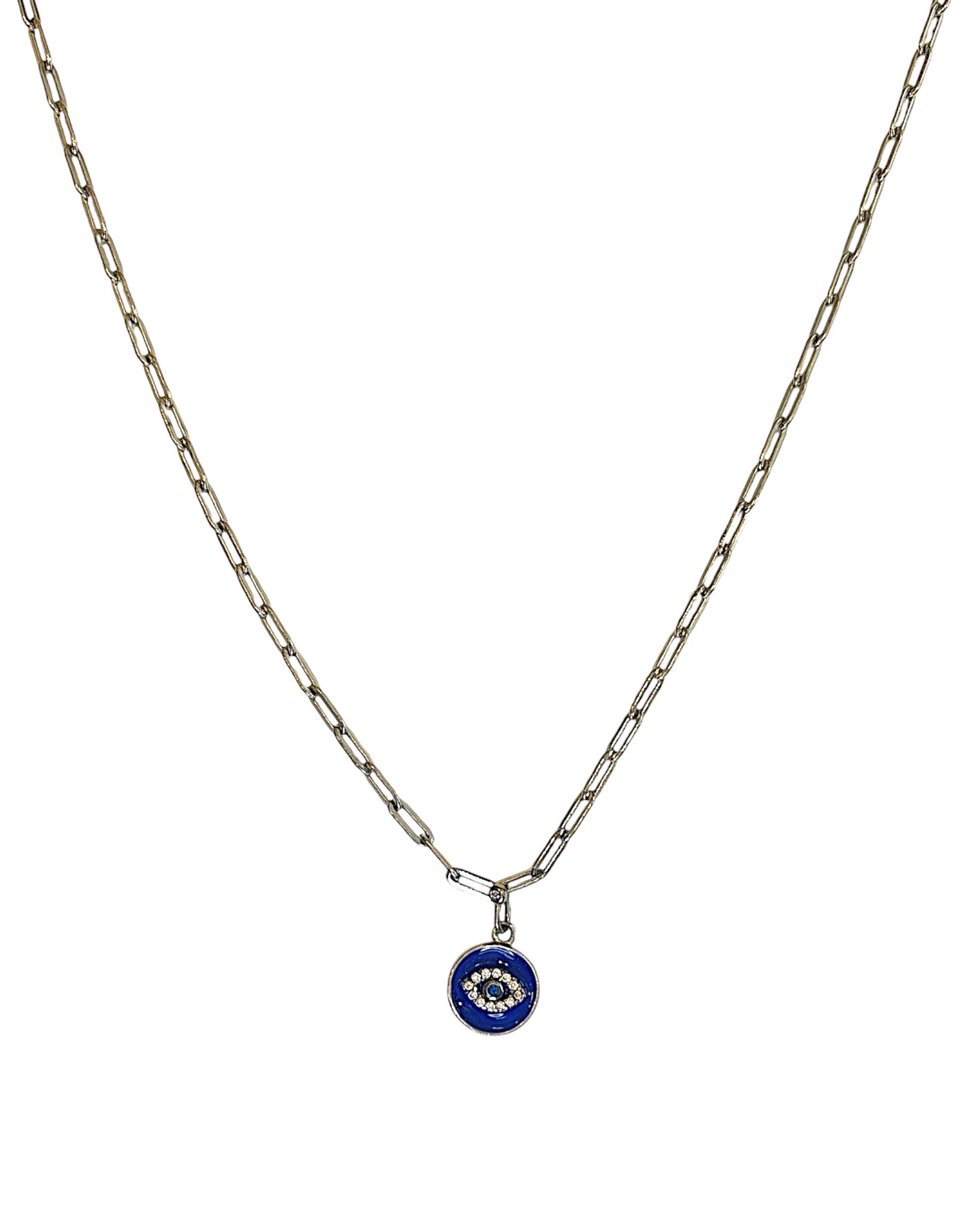 Enamel evil eye necklace