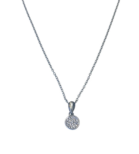 CZ Disc  Necklace