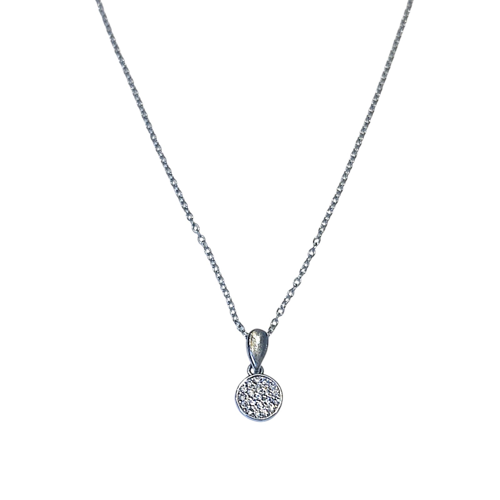 CZ Disc  Necklace