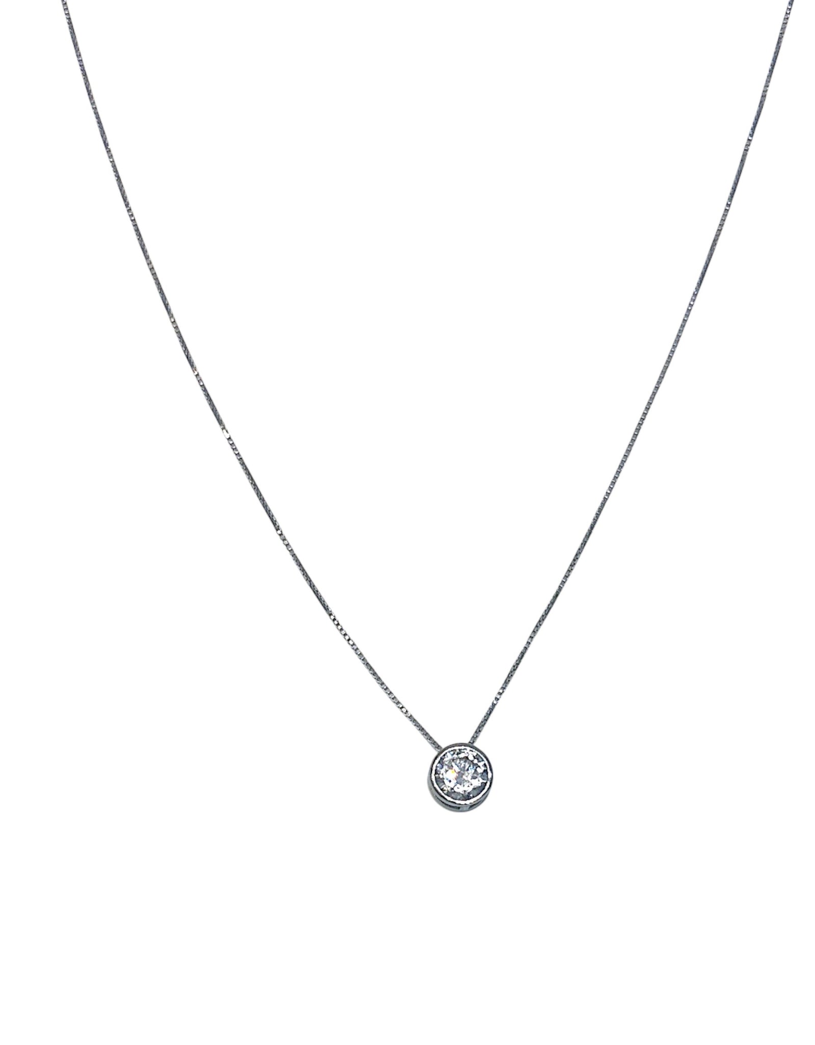 Circle Shape bezel Cz Necklace