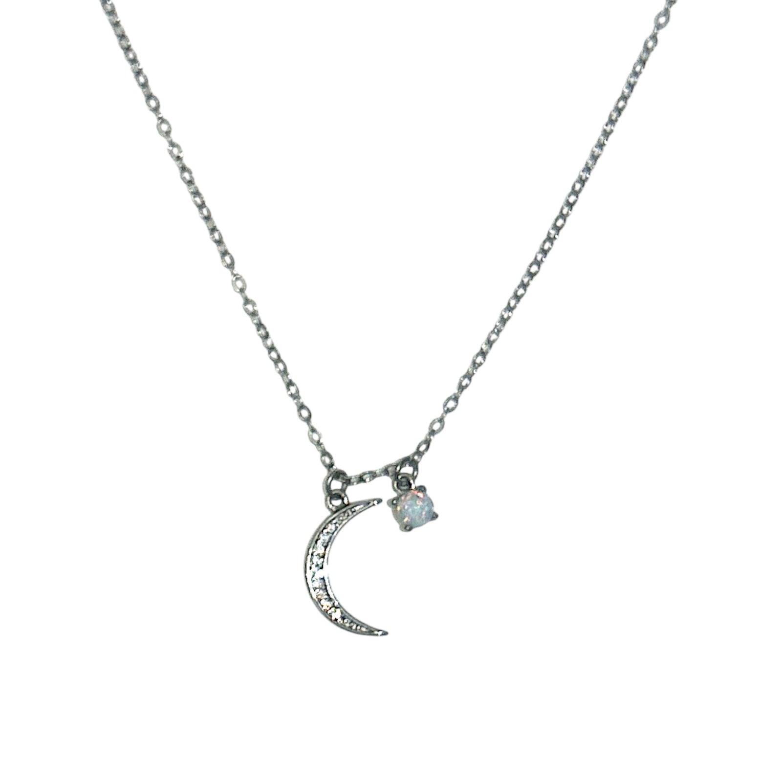 Moon and Opal Necklace