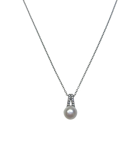 Pearl Cz Necklace