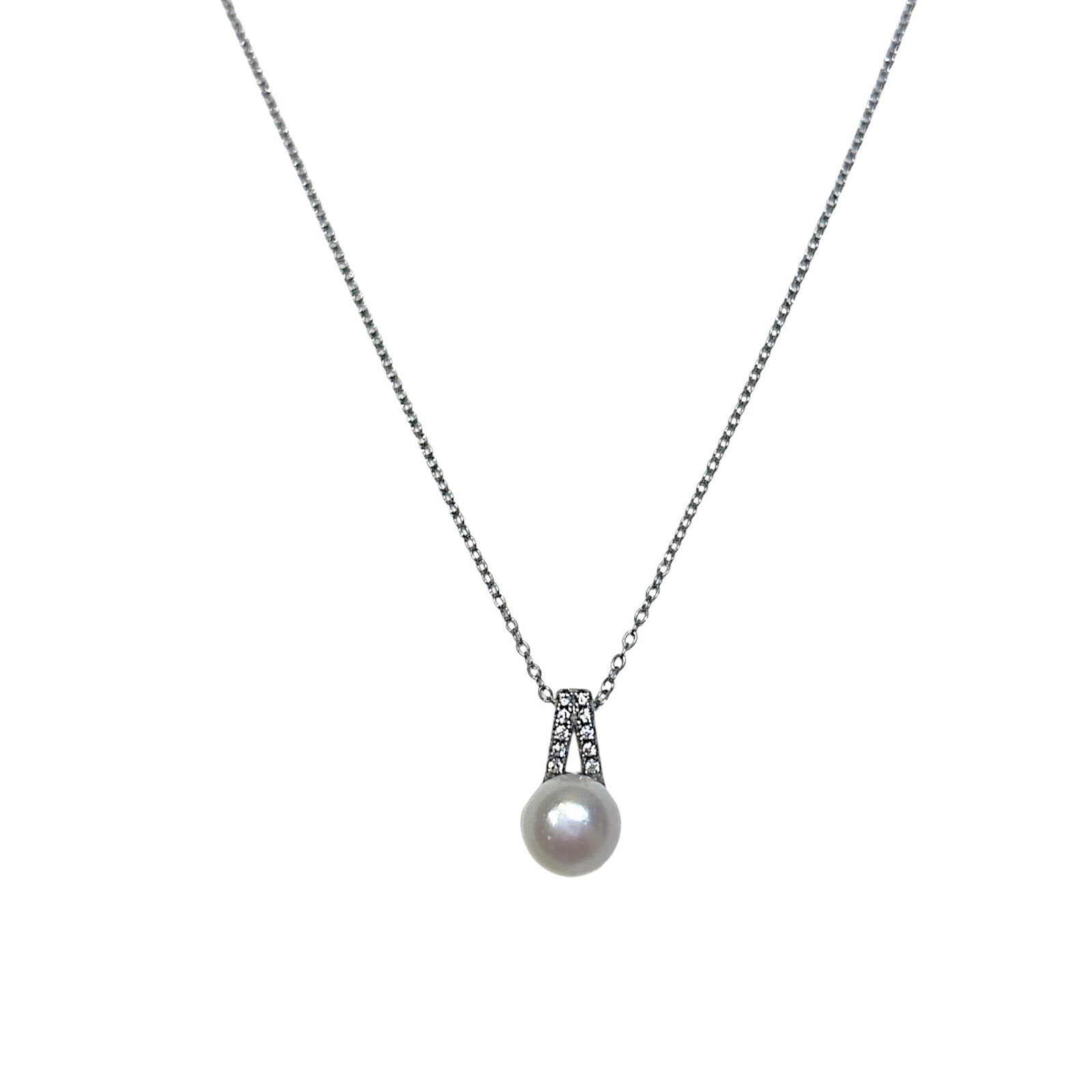 Pearl Cz Necklace