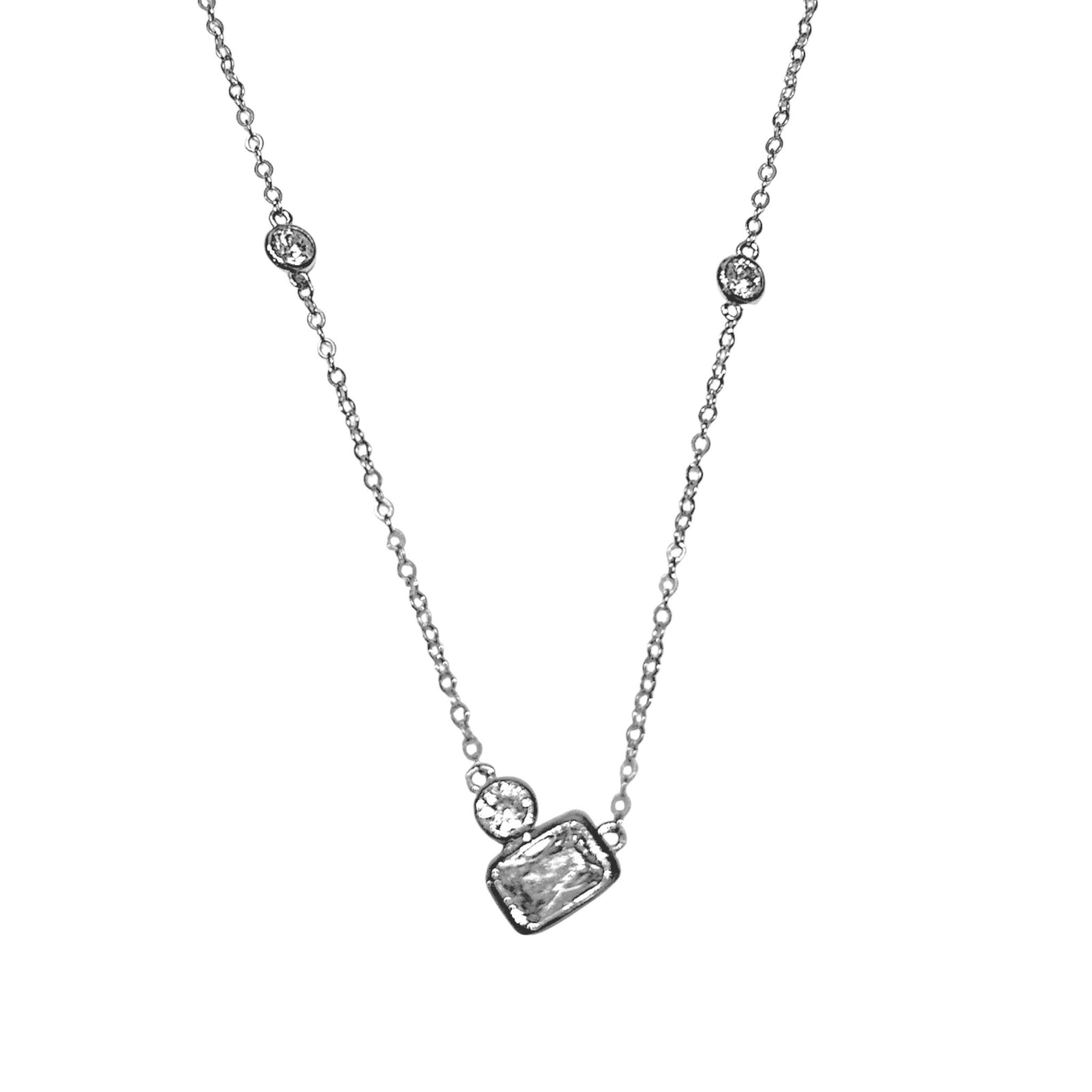 Double Shape Cz necklace