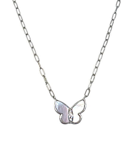 Mother of pearl Butterfly necklace