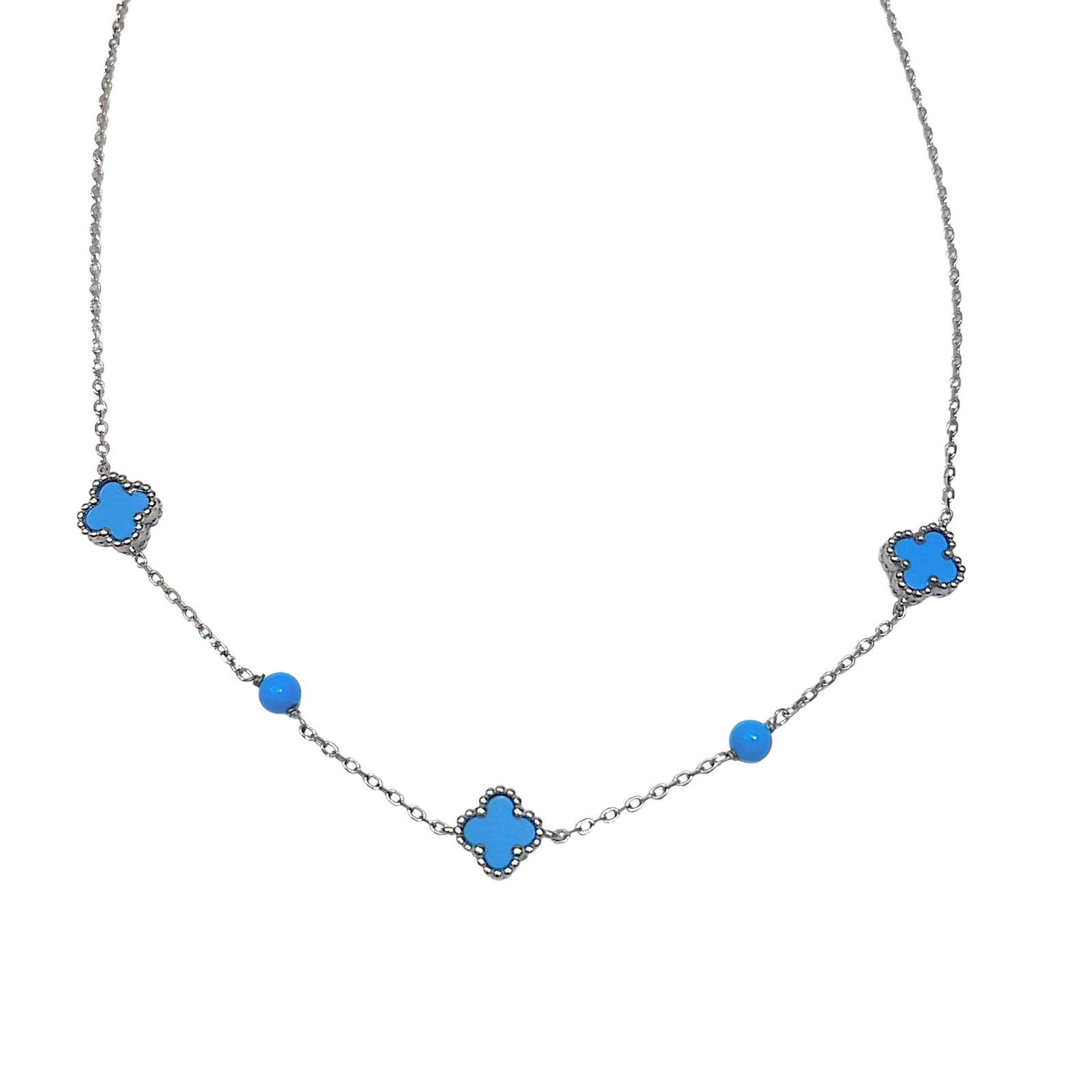 3  clover stone necklace
