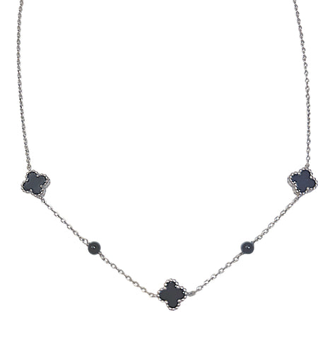 3  clover stone necklace