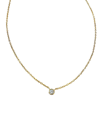 Mini Bezel Cz Necklace
