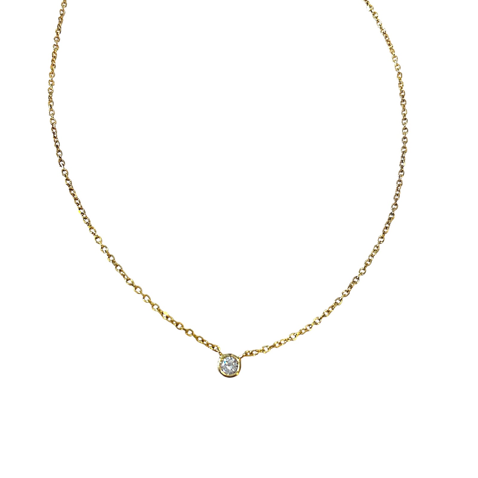 Mini Bezel Cz Necklace