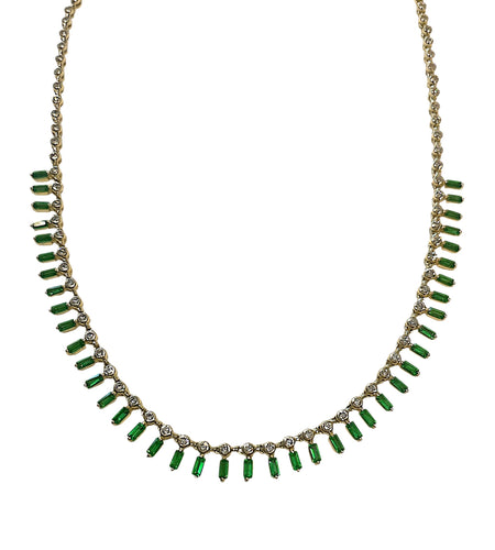Enerald baguettes Necklace