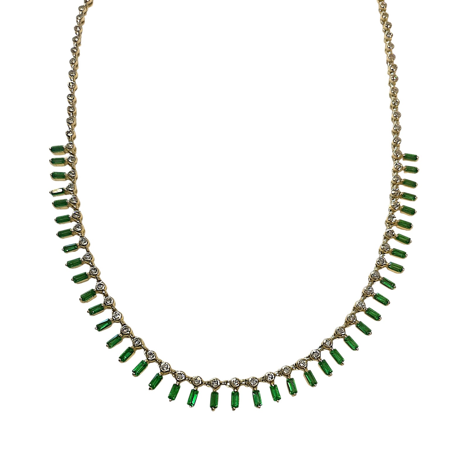 Enerald baguettes Necklace