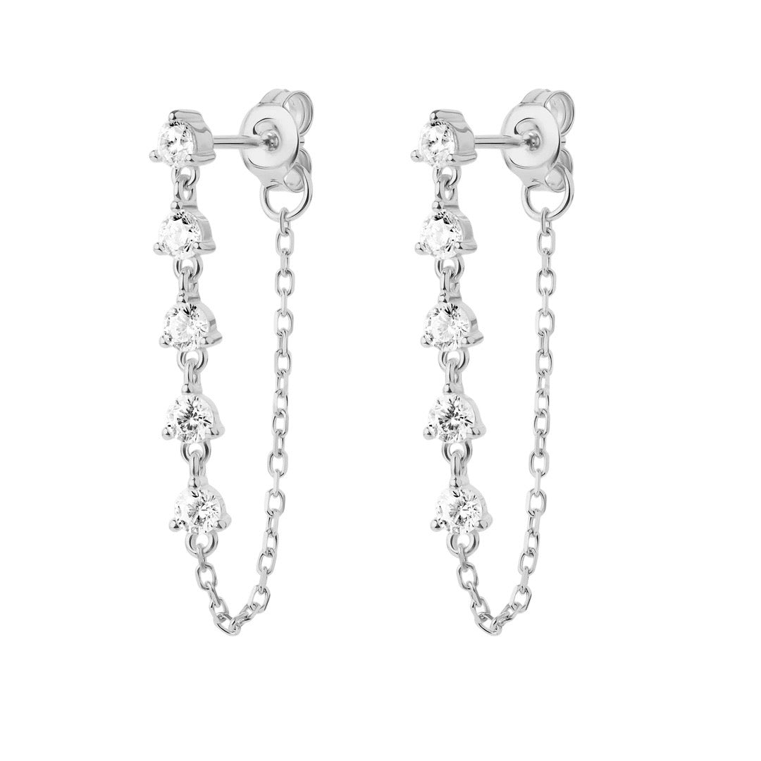 Dangle Crystal Chain Earrings