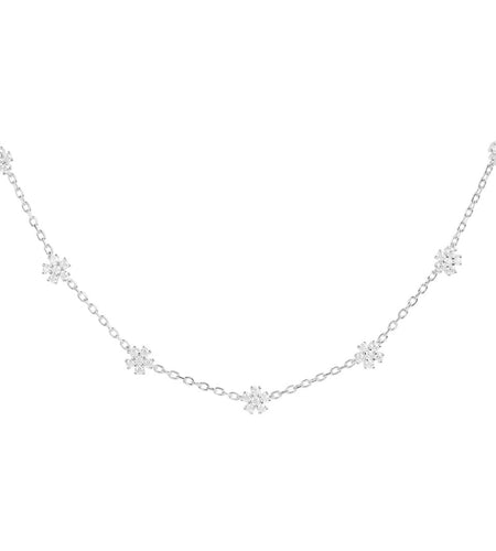 Mini Flower Choker- Silver