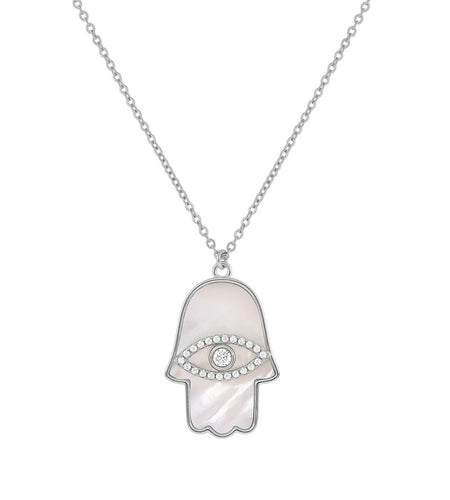 Hamsa Mother of pear Necklace