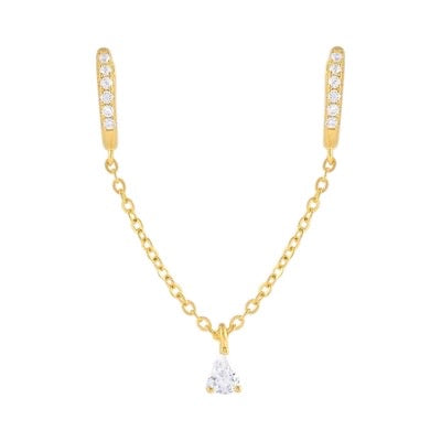 Teardrop Dangle Double Huggie