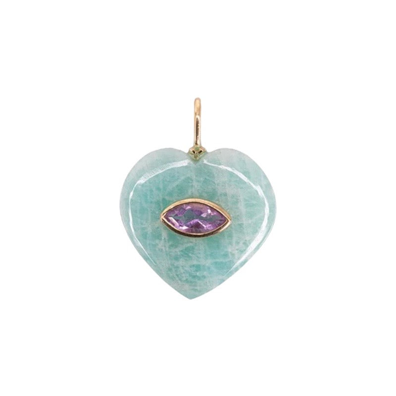 Stone heart charm