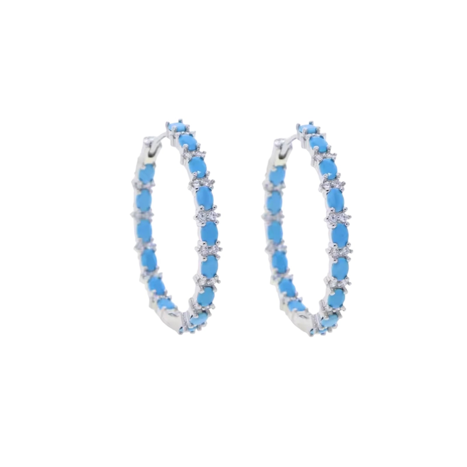 Turquoise Cz Hoop