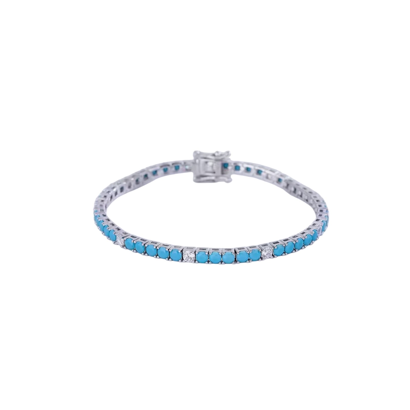 Turquoise Cz Tennis Bracelet