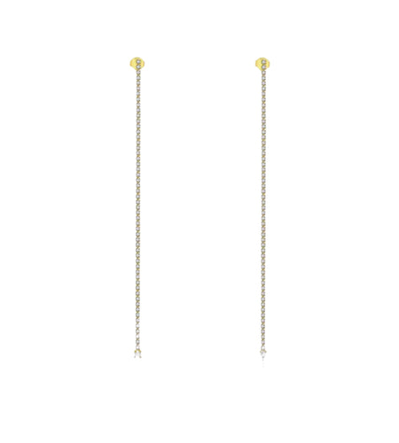 Long Thin tennis Earrings