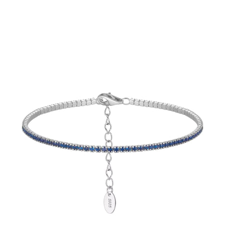 Thin Color Tennis Bracelet silver