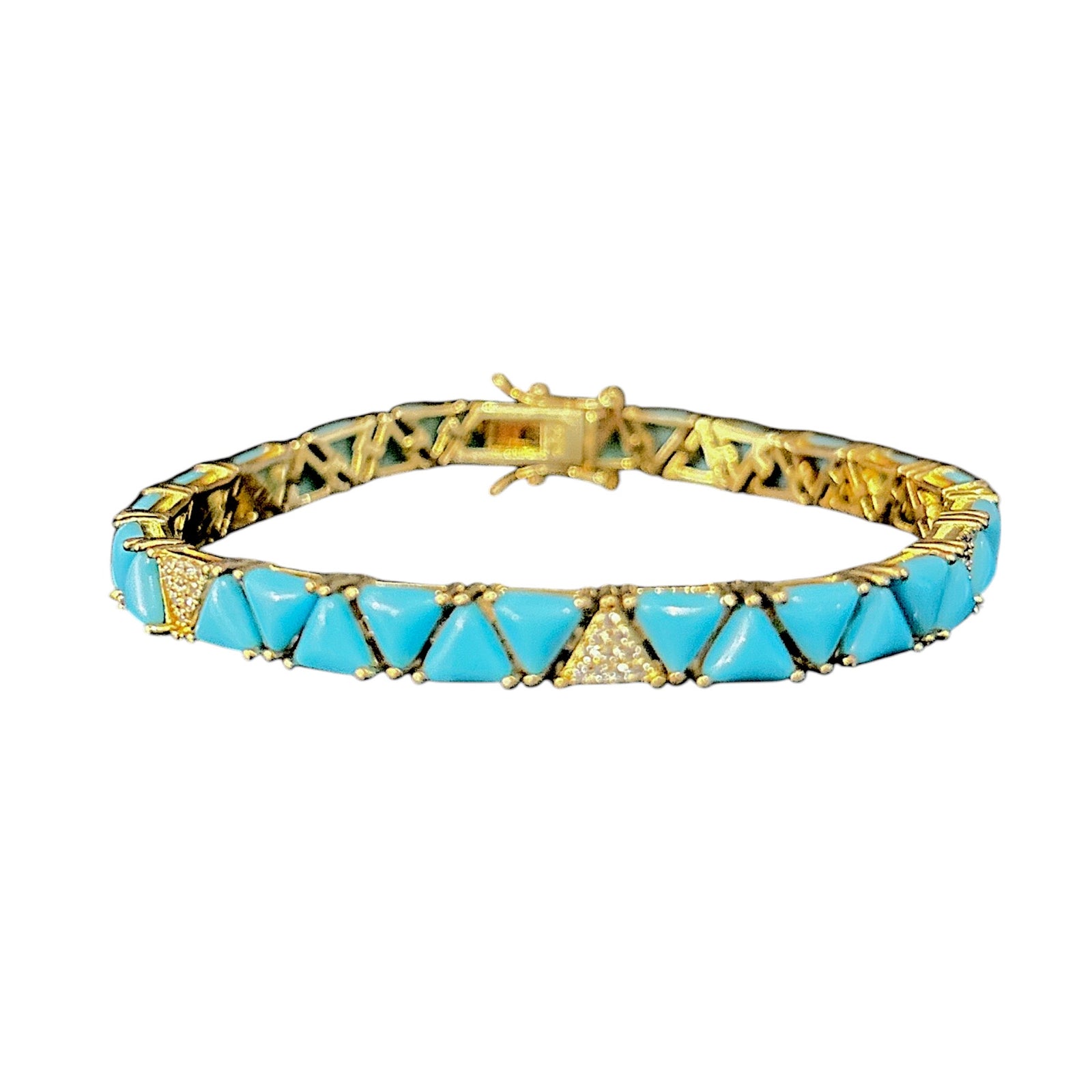 Triangle turquoise Cz Tennis Bracelet