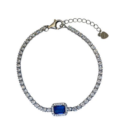 Cz square tennis bracelet