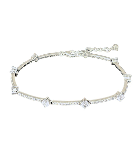 Hard tennis Bracelet with color Cz