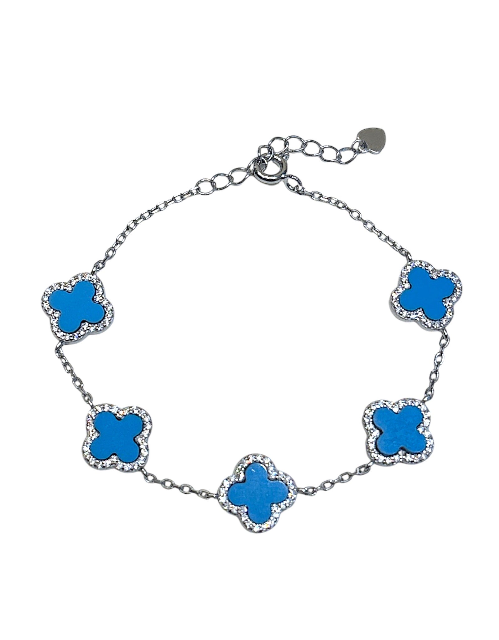 5 Clover stone Bracelet with CZ