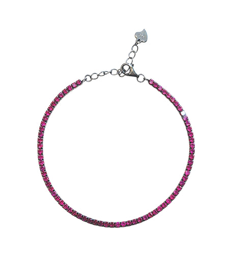 Pink thin tennis bracelet