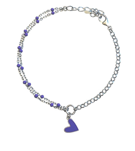 Enamel Heart Bracelet