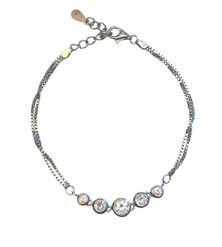 Round Bezel Cz Bracelet