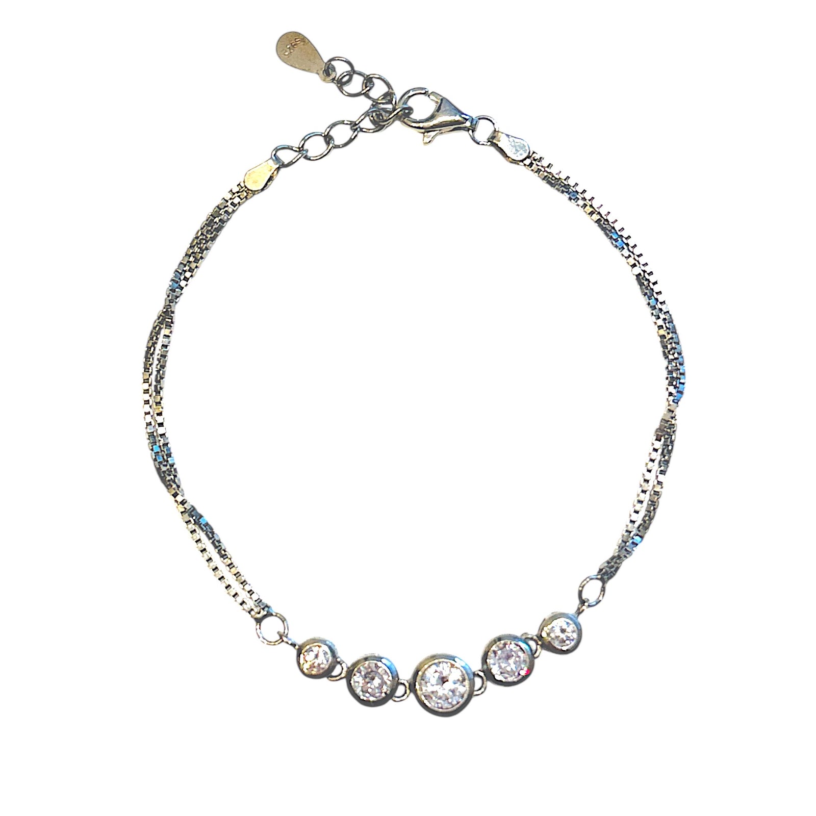 Round Bezel Cz Bracelet