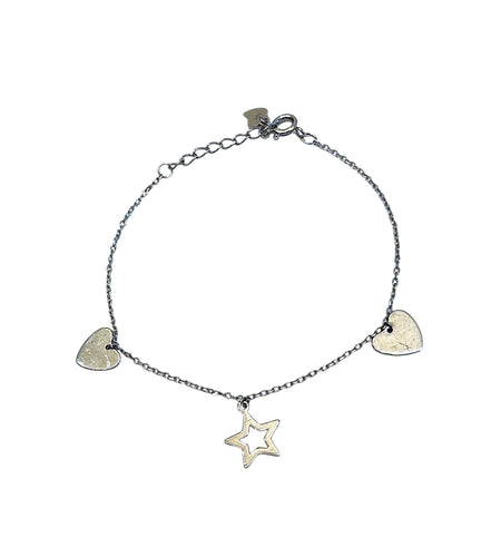 Hearts and Star plain Bracelet