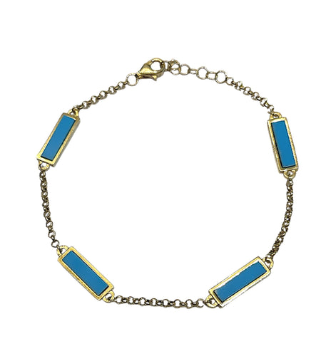 Rectangle enamel bracelet