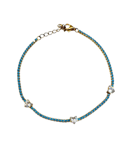 Hearts Cz tennis bracelet