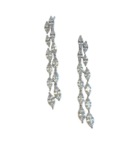 Double line Marquis Cz earrings