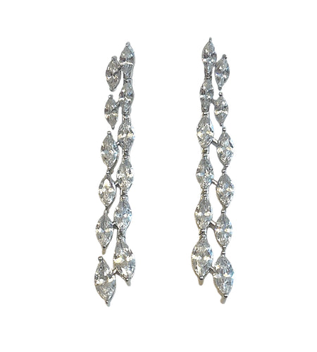 Double line Marquis Cz earrings