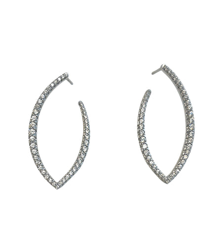 Pave Twist open Hoop