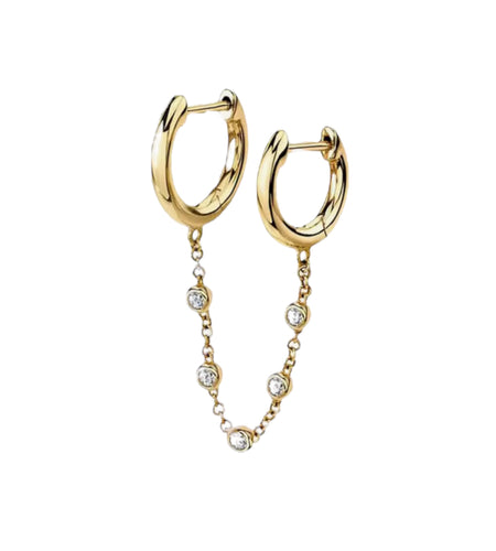 Everyday Bezel Double Huggie