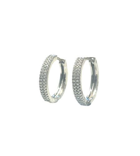Pave Cz Medium Hoops