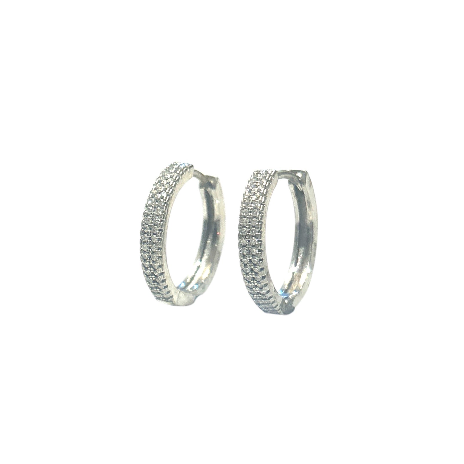 Pave Cz Medium Hoops