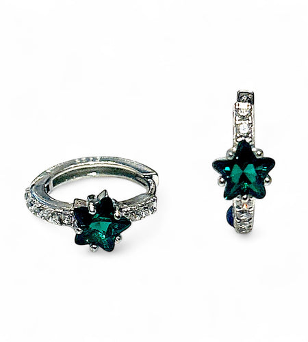 Color Cz star huggie