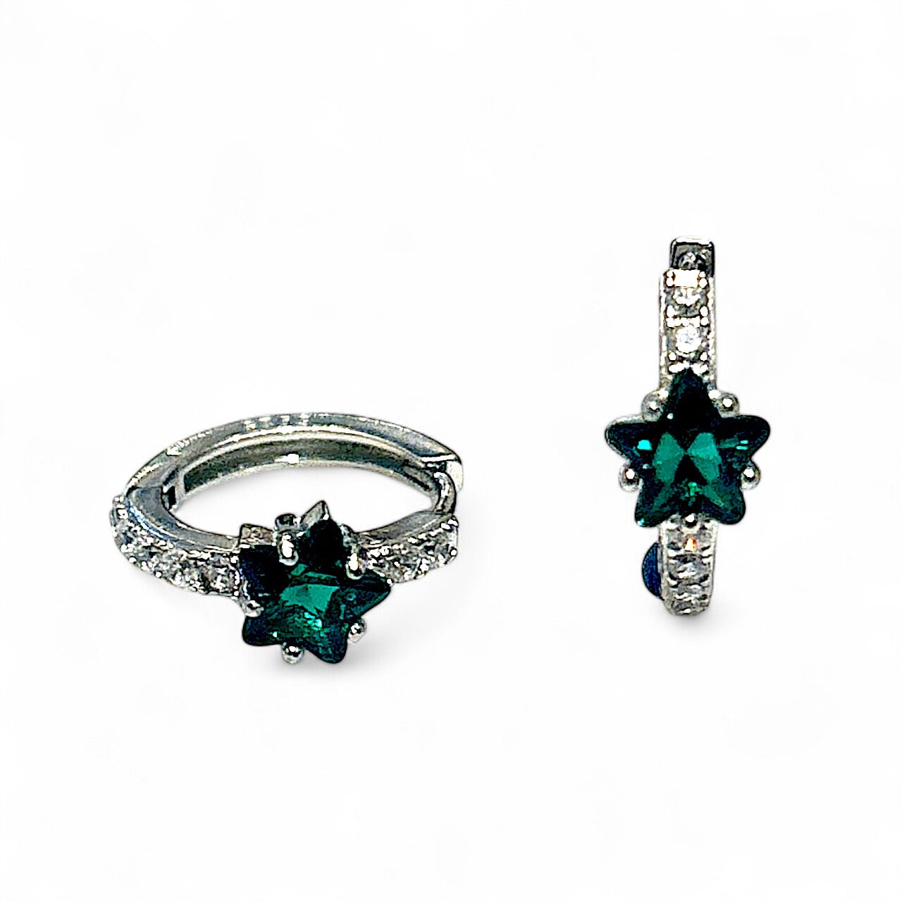 Color Cz star huggie
