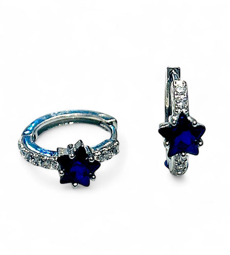 Color Cz star huggie