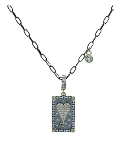 BLACK PAVE HEART