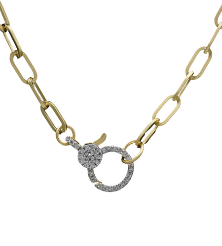 Lobster Pave Clasp Matte Chain