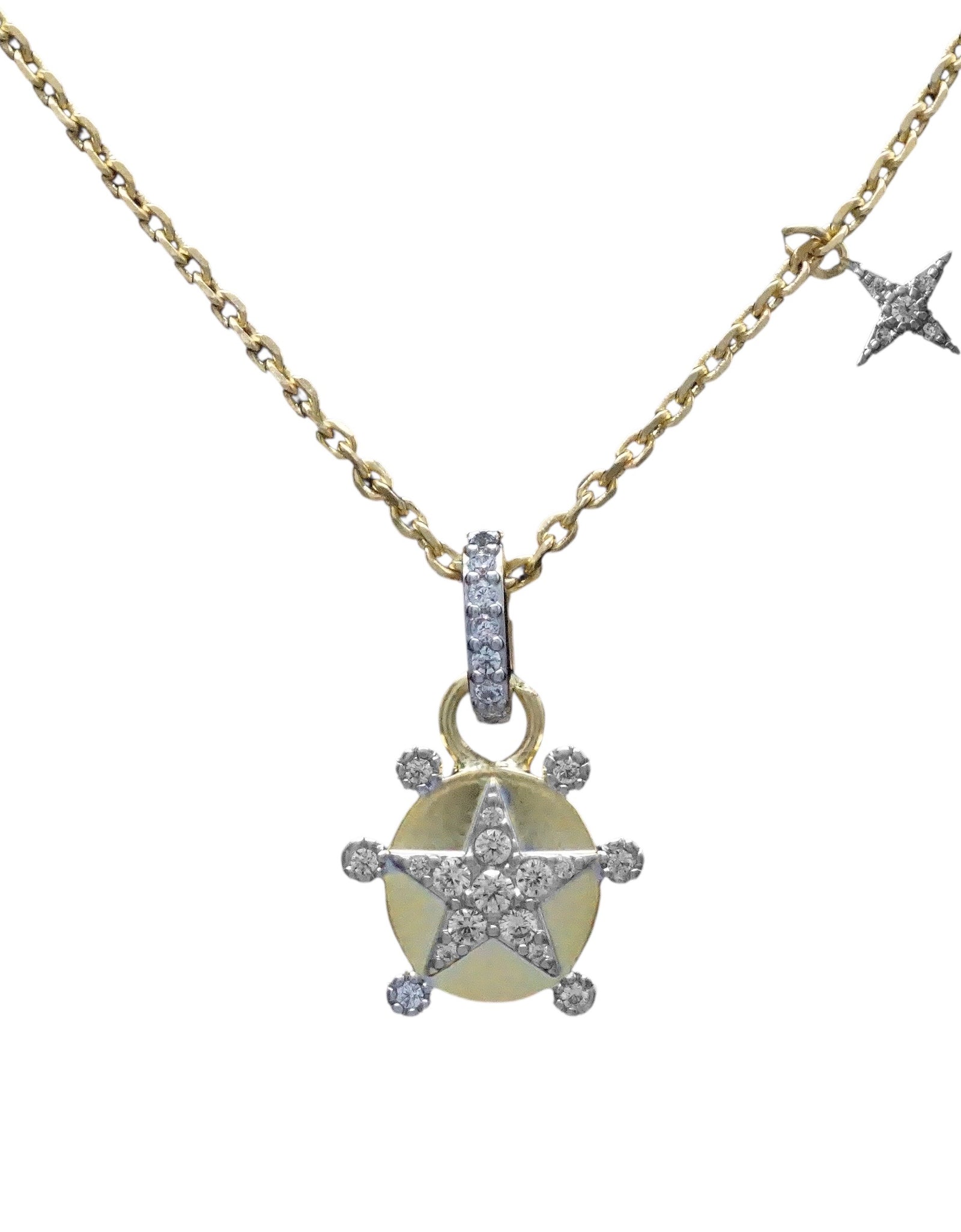 Pave star on charm necklace
