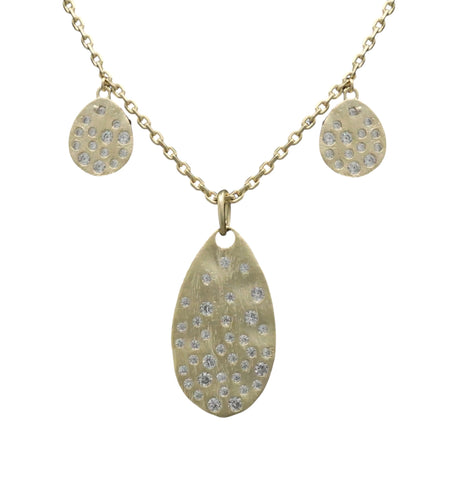 3 Teardrop pave necklace